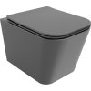 Mexen Teo misa wc Rimless s pomaly sklopiteľnou doskou slim, duroplast, tmavosivá matná - 30854071