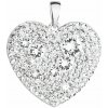 PAVONA Strieborný prívesok s krištáľmi Swarovski biele srdce 34243.1