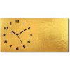 Vodorovné Sklenené hodiny na stenu Zlatá fólia pozadia 60x30 cm