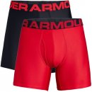 Boxerky, trenky, slipy, tangá Under Armour Tech 6in Red Červená 2 Pack