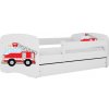 Kocot kids Detská posteľ Babydreams hasičské auto biela, variant 70x140, bez šuplíků, s matrací