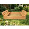Ourbaby® borovicové impregnované s lavičkami 120x120x20 cm