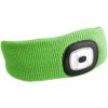 Čelenka s čelovkou 180lm, nabíjecí, USB, uni velikost, bavlna/PE, fluorescentní zelená