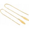 Zlaté náušnice 585 14kt pre ženy, dlhé visiace prevliekacie retiazky