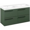 Laufen Ardo Skříňka s dvojumyvadlem 120 cm, lesní zelená mat, madlo černá mat ARDO120ZMC 1 set