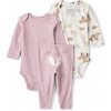 CARTER'S Set 3dielny body dl. rukáv 2 ks, nohavice pink Deer dievča 9m/vel.74
