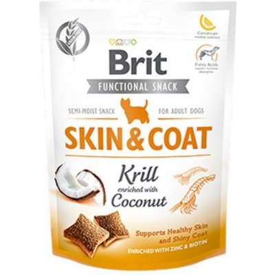 Brit Care Dog Functional Snack Skin and Coat Krill 150 g: pamlsky podporujúce srsť a kožu pre psy