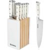 Gooda 11 dielna sada kuchynských nožov v stojane biela