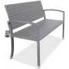 InternetovaZahrada - Záhradná ratanová lavička - sivá