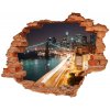 Fototapeta diera na stenu 3D nálepka New york v noci 90x70 cm