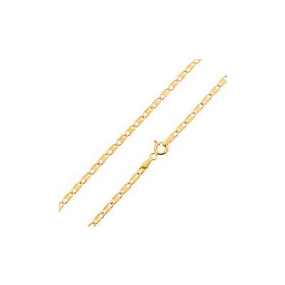 Śperky eshop Retiazka zo žltého zlata, lesklé oválne očká s hladkým obdĺžnikom GG24.33