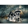 DIMEX | Vliesové fototapety na stenu Strašidelný dom MS-5-1253 | 375 x 250 cm | modrá, biela, čierna + Vliesová fototapeta na stenu DIMEX Strašidelný dom MS51253 v rozmere 375 x 250 cm