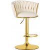 Barová stolička MIG so zamatovým sedadlom - béžová so zlatou základňou