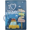Obal na pas I Love Travel Farba: Tmavo modrá