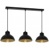 Luminex | Luster na lanku SVEN 3xE27/15W/230V čierna/zlatá | LU9144