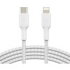 Belkin BOOST CHARGE™ Lightning/USB-C kábel, 1m, biely - odolný