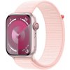 Apple Watch Series 9 GPS + Cellular 45mm Pink Aluminium Case with Light Pink Sport Loop MRMM3QC/A