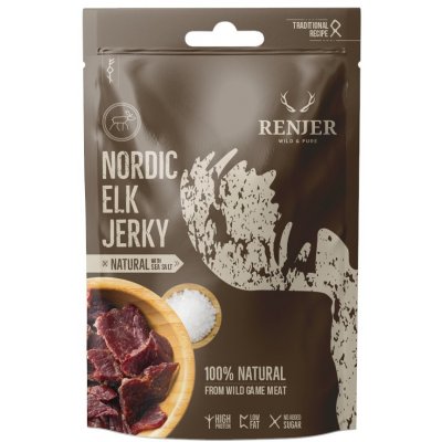 Renjer Traditional Nordic Elk Losi Jerky Sea Salt 25 g