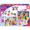 Superpack 4v1 Disney Princess Educa domino pexeso a puzzle s 25 a 50 dielikmi