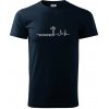 Jesus Saved My Life kríž ekg - Tričko extra veľké (5-8XL) - 5XL ( Tmavomodrá (veľmi tmavá - skoro čierna) )