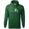 Badminton legend - Mikina pánska Cape s kapucňou - 3XL ( Fľaškovozelená )