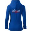 Cycling ekg - Mikina dámska trendy zipper s kapucňou - S ( Kráľovská modrá )