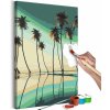 Maľovanie podľa čísiel - Turquoise Palm Trees Veľkosť: 40x60