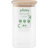 Pebbly Skleněná dóza bambusové víko hranatá 1,4 l