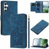 Peňaženkové kožené puzdro Tulips na Samsung Galaxy S24 FE 5G - Modrá