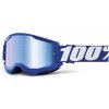 100% Strata 2 Blue, mtb okuliare - Mirror Blue Lens