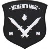 3D PVC Nášivka/Patch Memento Mori shield dagger - čierna/biela