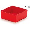PlasticFuture Set 4 Unite box 11x11x11,2 cm červený