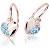 Cutie Jewellery Detské náušnice z ružového zlata C2160-10-X-4 svetlo modrá