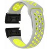 eses Silikónový dierkovaný remienok pre Garmin - Šedo žltý, QuickFit 20 mm