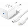 Nabíjačka do siete Vention 1-Port USB-C GaN Charger (20W) s USB-C do Lightning Cable (1M) EU-Plug White (TZ-FEPW0-EU-02)