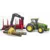 BRUDER 3054 John Deere 7930 s prívesom na polená