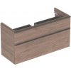 Geberit Smyle Square - Umývadlová skrinka, 118x47x62 cm, 2 zásuvky, orech/lávová 500.355.JR.1