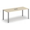 Stôl PRIMO INFINITY 1800 x 900 x 750, breza + stolová zásuvka TYP V, strieborná