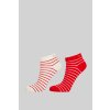 Gant ponožky BRETON STRIPE ANKLE SOCKS 2-PACK červená