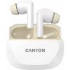 Slúchadlá, TWS bezdrôtové, Bluetooth 5.4, CANYON Hexagon 7, bielo béžové