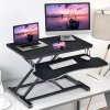 COSTWAY Sit-Stand Výškovo nastaviteľný stôl s podstavcom na klávesnicu a držiakom na tablet pre monitor alebo notebook čierny