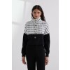 MIKINA KARL LAGERFELD BOUCLE MIX SWEAT JACKET BLACK