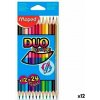 Farbičky Maped Duo Color' Peps Viacfarebná Dvojitá špička 12 Kusy (12 kusov)