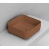 Ceramica Dolomite Noemi umývadlo 40x40 cm štvorec pultové umývadlo hnedá/béžová matná D311761