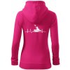 EKG kajak - Mikina dámska trendy zipper s kapucňou - XS ( Purpurová )