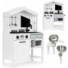 Ecotoys Detská drevená kuchynka domček s príslušenstvom biela