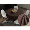 Biante Dekoračný okrúhly obrus Rongo RG-015 Tmavo hnedý Ø 140 cm