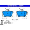 Sada brzdových platničiek, vždy 4 kusy v sade ATE 13.0460-2775.2 (13046027752)