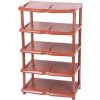 Strend Pro 253753 Regal na topánky, 5 priečkový, hnedý, 48x30,5x86 cm