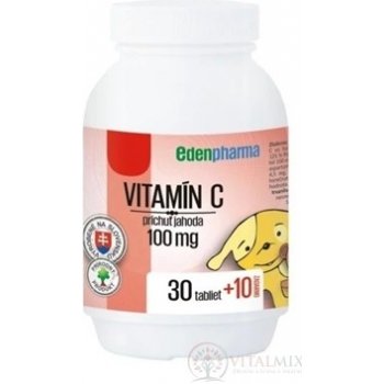 EdenPharma Vitamín C 100 mg príchuť jahoda 40 tabliet